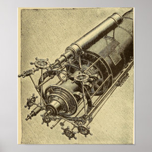 Steampunk Telescope 1898 illustratie Poster
