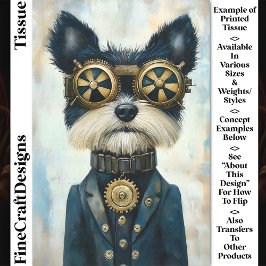 Steampunk Terriër Hond In Goggles CY3 Decoupage Tissuepapier