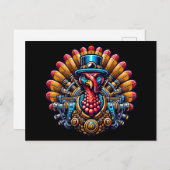 Steampunk Thanksgiving Turkije Briefkaart (Voorkant / Achterkant)