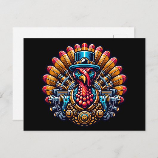 Steampunk Thanksgiving Turkije Briefkaart (Voorkant / Achterkant)