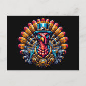 Steampunk Thanksgiving Turkije Briefkaart (Voorkant)