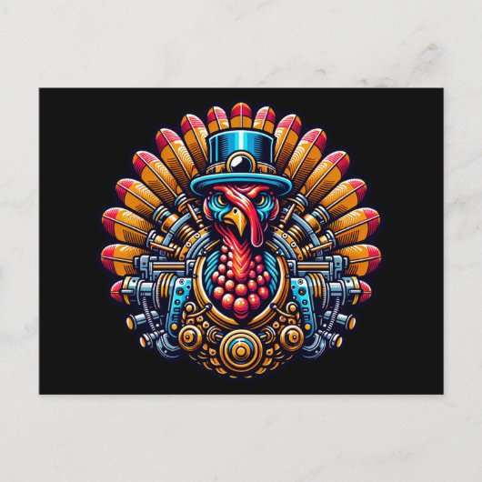 Steampunk Thanksgiving Turkije Briefkaart (Voorkant)
