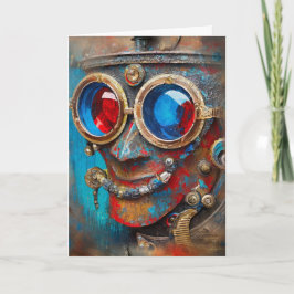 Steampunk The Tin Man Portret met citaat Kaart