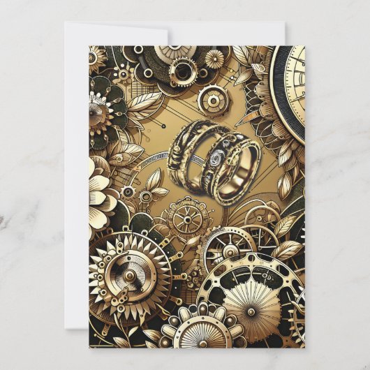 Steampunk thema bruiloft kaart (Achterkant)