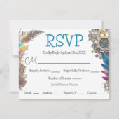 Steampunk thema bruiloft RSVP Kaart (Achterkant)