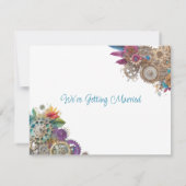 Steampunk thema Bruiloft Save the Date Kaart (Achterkant)