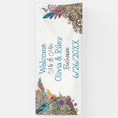 Steampunk thema bruiloft spandoek (Verticaal)