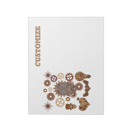 Steampunk Theme Thunder_Cove Notitieblok (Linkerzijde)