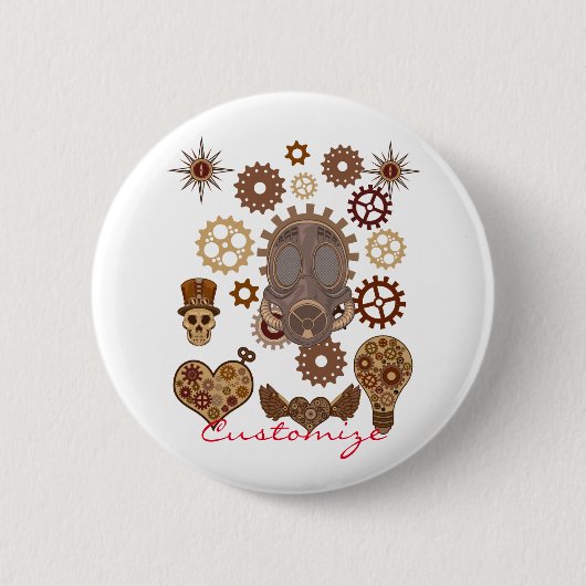 Steampunk Theme Thunder_Cove Ronde Button 5,7 Cm (Voorkant)