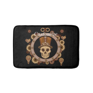 Steampunk Theme Top Hat Skull Thunder_Cove Badmat