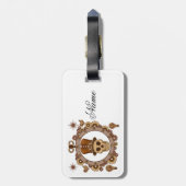 Steampunk Theme Top Hat Skull Thunder_Cove Bagagelabel (Achterkant verticaal)