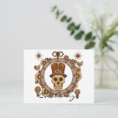 Steampunk Theme Top Hat Skull Thunder_Cove Briefkaart (Staand voorkant)