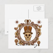 Steampunk Theme Top Hat Skull Thunder_Cove Briefkaart (Voorkant / Achterkant)