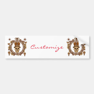 Steampunk Theme Top Hat Skull Thunder_Cove Bumpersticker