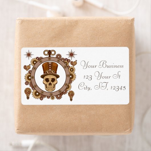Steampunk Theme Top Hat Skull Thunder_Cove Etiket (Insitu)