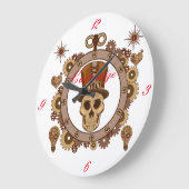 Steampunk Theme Top Hat Skull Thunder_Cove Grote Klok (Hoek)