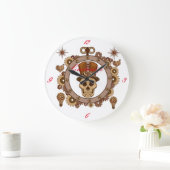 Steampunk Theme Top Hat Skull Thunder_Cove Grote Klok (Huis)