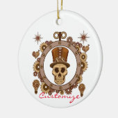Steampunk Theme Top Hat Skull Thunder_Cove Keramisch Ornament (Links)