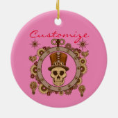 Steampunk Theme Top Hat Skull Thunder_Cove Keramisch Ornament (Achterkant)