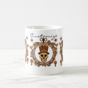 Steampunk Theme Top Hat Skull Thunder_Cove Koffiemok