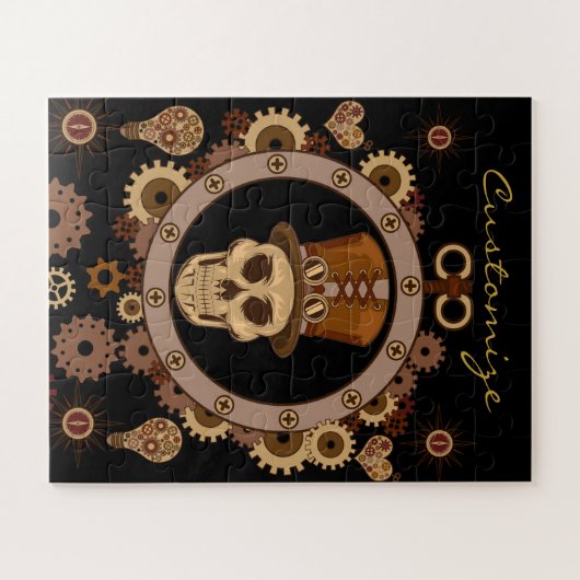Steampunk Theme Top Hat Skull Thunder_Cove Legpuzzel (Horizontaal)