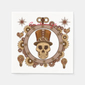 Steampunk Theme Top Hat Skull Thunder_Cove Servet (Voorkant)