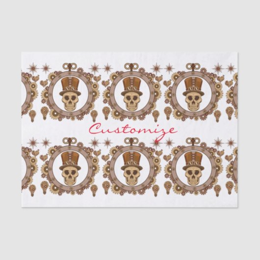 Steampunk Theme Top Hat Skull Thunder_Cove Tissuepapier (Voorkant)