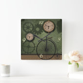  Steampunk Theme Wall Clock Vierkante Klok (Huis)