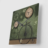  Steampunk Theme Wall Clock Vierkante Klok (Hoek)