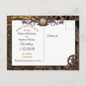 Steampunk Theme Wedding Save the Date Aankondigingskaart (Achterkant)