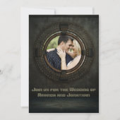 Steampunk themed Wedding voegt foto Uitnodiging to (Voorkant)