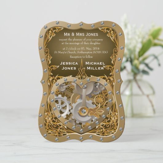 Steampunk-themuiddag Kaart (Staand voorkant)