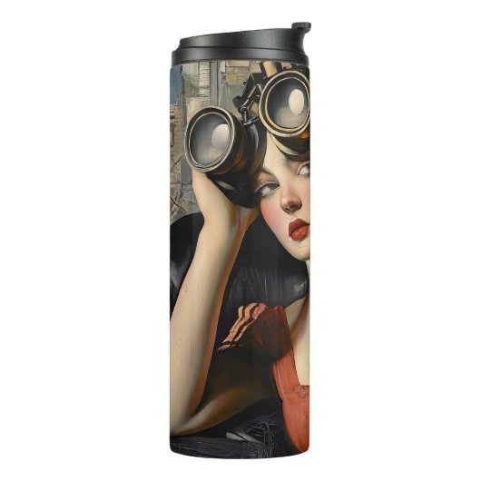 Steampunk Thermal Tumbler Thermosbeker (Gedraaid links)