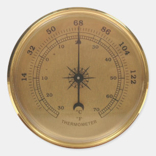 Steampunk-thermometer Ronde Sticker
