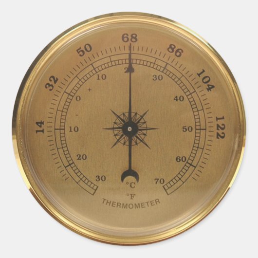 Steampunk-thermometer Ronde Sticker (Voorkant)
