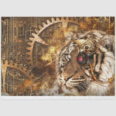 Steampunk Tiger Art 20x30-ontkoppeling Tissuepapier (Voorkant)