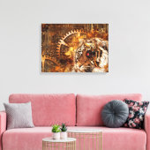 Steampunk Tiger Canvas Afdruk (Insitu (Woonkamer))