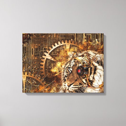 Steampunk Tiger Canvas Afdruk (Voorkant)