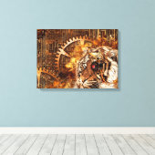 Steampunk Tiger Canvas Afdruk (Insitu (Houten vloer))