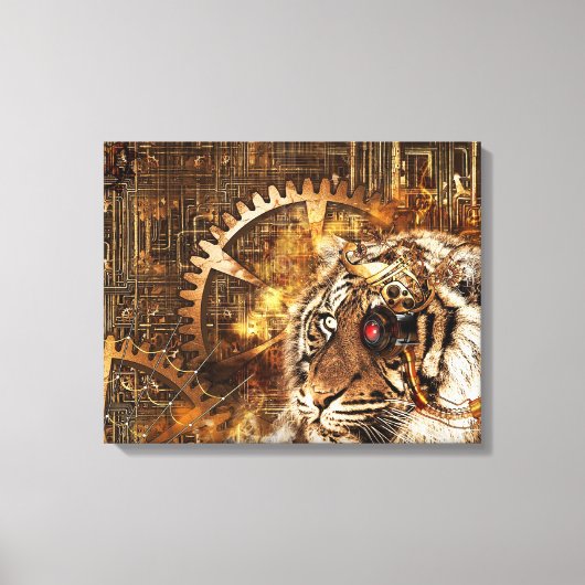 Steampunk Tiger Canvas Afdruk (Voorkant)