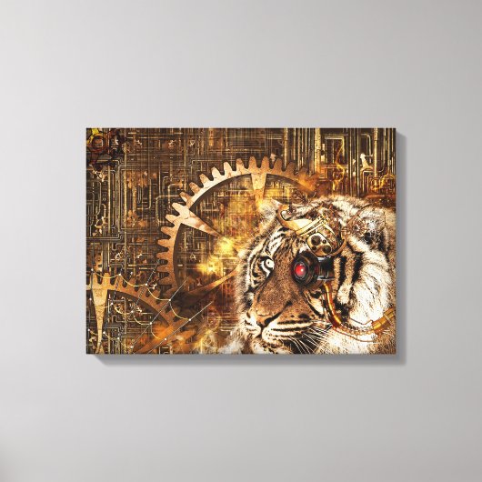 Steampunk Tiger Canvas Afdruk (Voorkant)