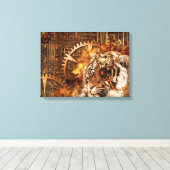 Steampunk Tiger Canvas Afdruk (Insitu (Houten vloer))