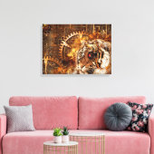 Steampunk Tiger Canvas Afdruk (Insitu (Woonkamer))