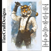 Steampunk Tiger Golfer Waterverf BY7 Decoupage Tissuepapier