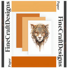 Steampunk Tiger Metallic Wielen Decoupage L 136 Inpakpapier Vel