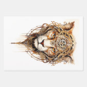 Steampunk Tiger Metallic Wielen Decoupage L 136 Inpakpapier Vel (Voorkant)