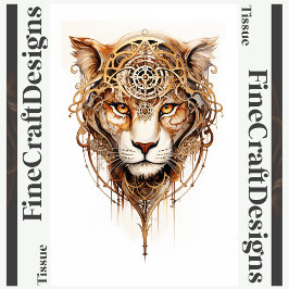 Steampunk Tiger Metallic Wielen Decoupage L 136 Tissuepapier