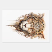 Steampunk Tiger Metallic Wielen Decoupage R 136 Inpakpapier Vel (Voorkant)