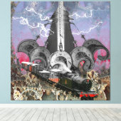 Steampunk Tijdmachine Canvas Print  (Insitu (Houten vloer))