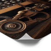 Steampunk - Tijdmachine Jonge Meisje en Tijger 80- Poster (Hoek)